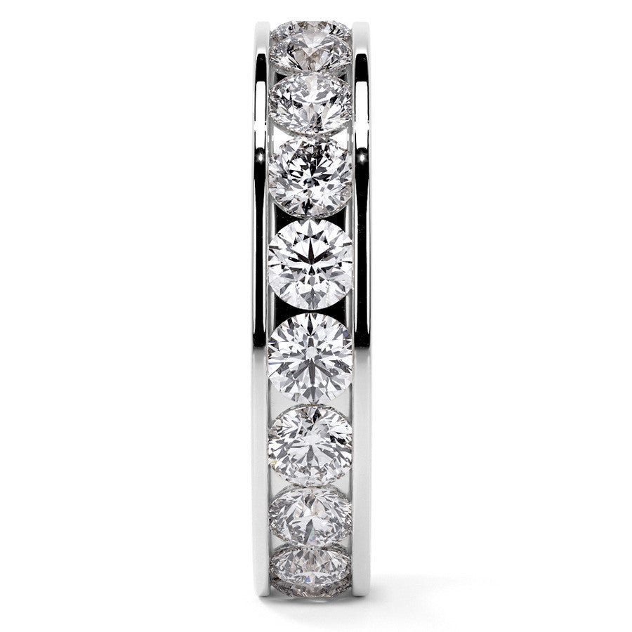 Round Brilliant Channel Setting Moissanite Eternity Ring 2.2ct - 2.5ct