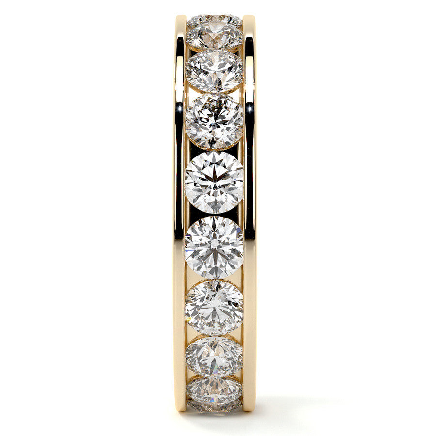 Round Brilliant Channel Setting Moissanite Eternity Ring 2.2ct - 2.5ct