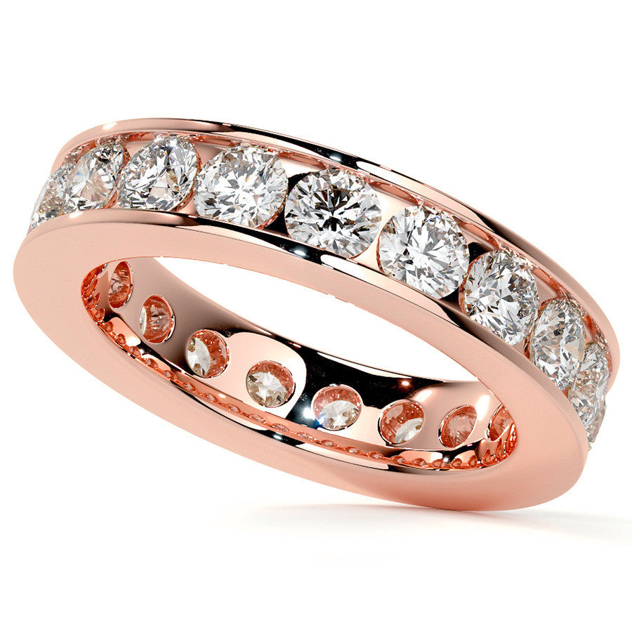 Round Brilliant Channel Setting Moissanite Eternity Ring 2.2ct - 2.5ct