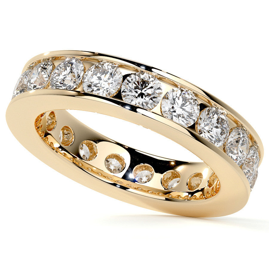 Round Brilliant Channel Setting Moissanite Eternity Ring 2.2ct - 2.5ct
