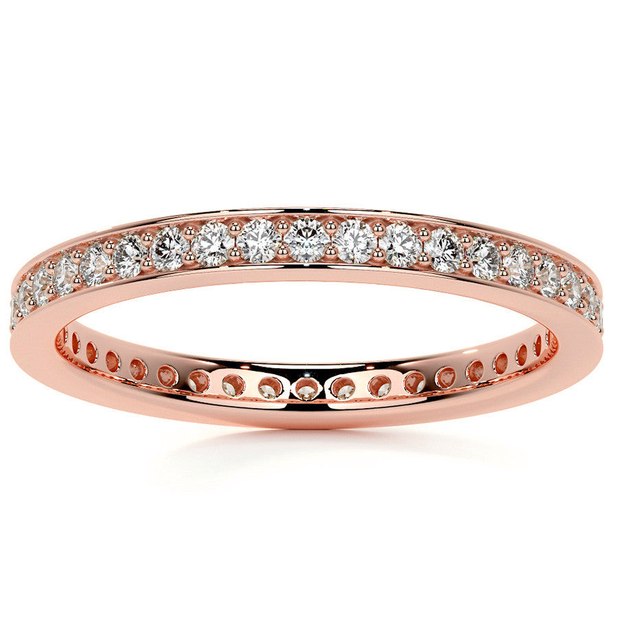 Round Brilliant Channel Bead Setting Moissanite Eternity Ring 0.5ct - 0.6ct