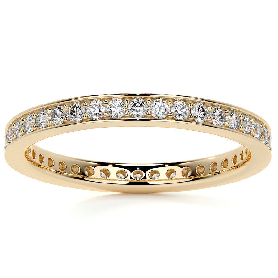 Round Brilliant Channel Bead Setting Moissanite Eternity Ring 0.5ct - 0.6ct