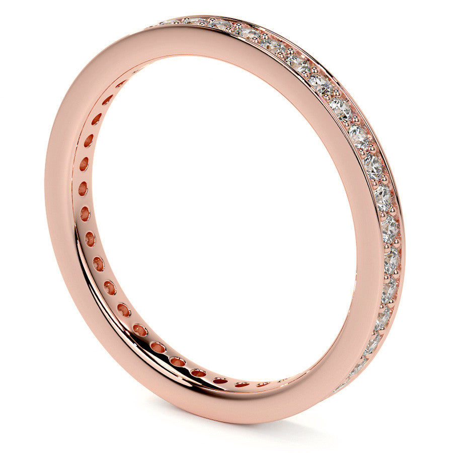 Round Brilliant Channel Bead Setting Moissanite Eternity Ring 0.5ct - 0.6ct