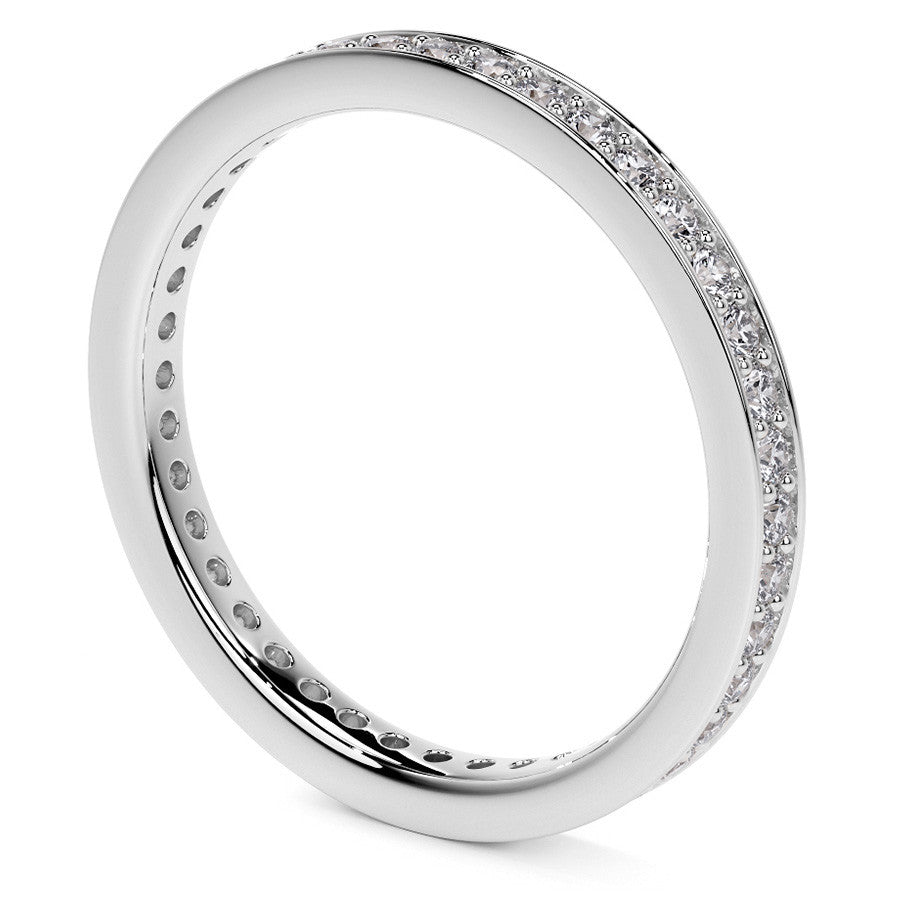 Round Brilliant Channel Bead Setting Moissanite Eternity Ring 0.5ct - 0.6ct