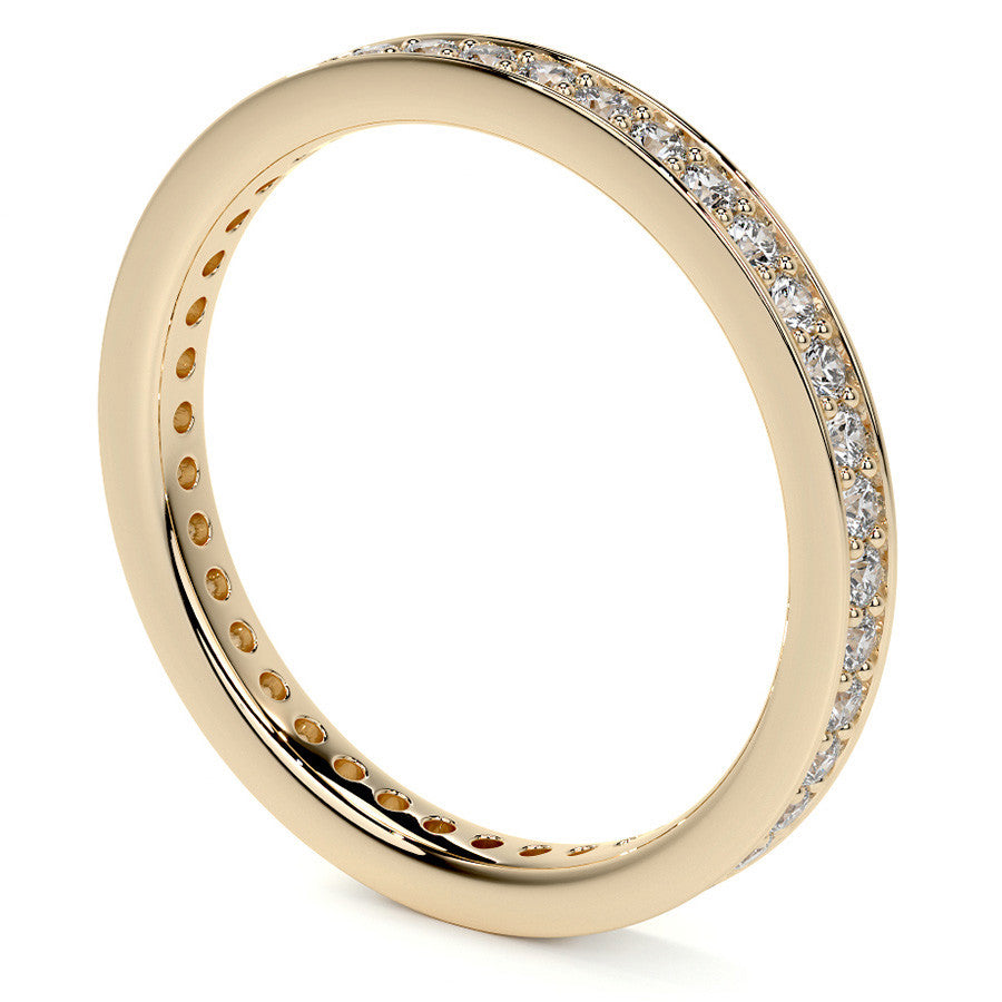 Round Brilliant Channel Bead Setting Moissanite Eternity Ring 0.5ct - 0.6ct