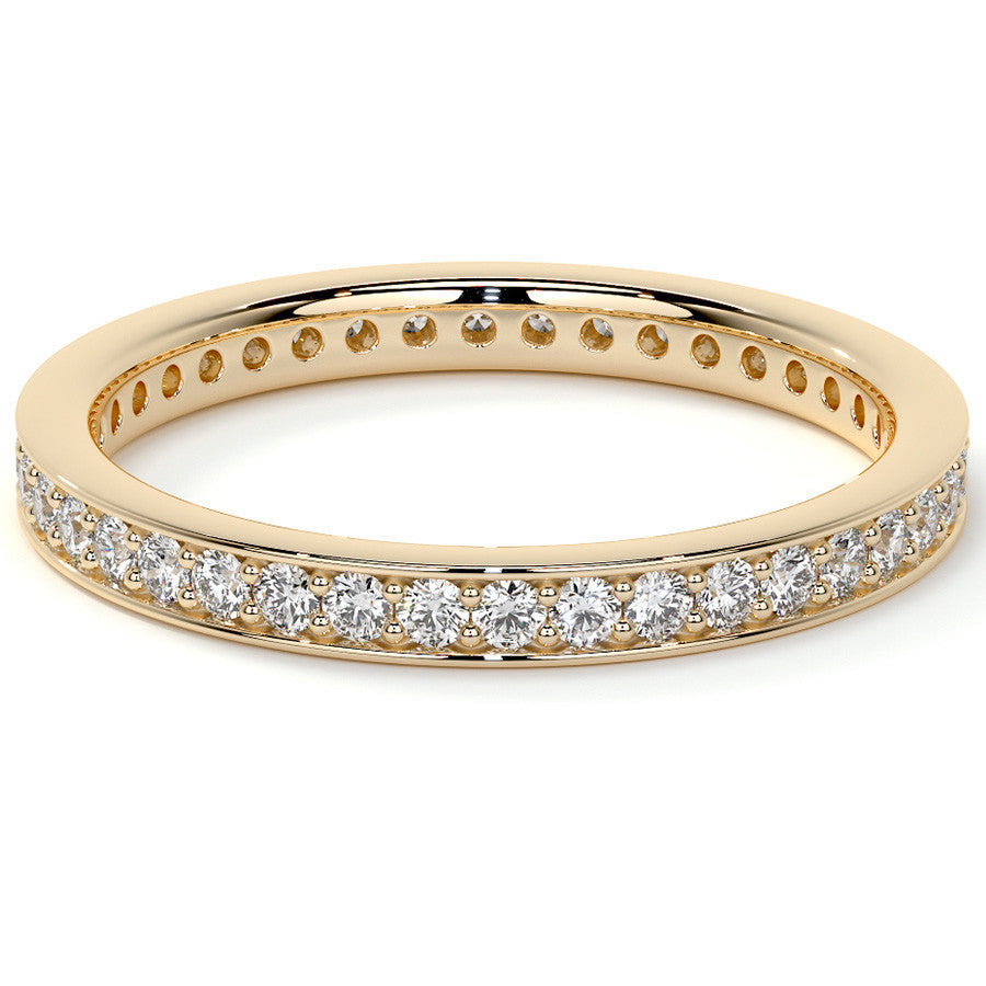 Round Brilliant Channel Bead Setting Moissanite Eternity Ring 0.5ct - 0.6ct