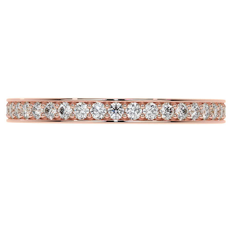 Round Brilliant Channel Bead Setting Moissanite Eternity Ring 0.5ct - 0.6ct