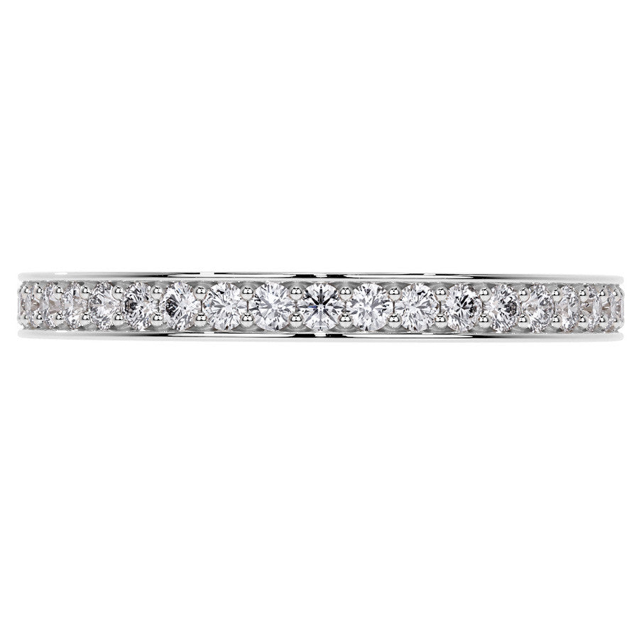 Round Brilliant Channel Bead Setting Moissanite Eternity Ring 0.5ct - 0.6ct