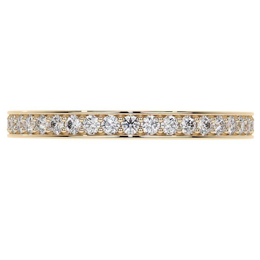 Round Brilliant Channel Bead Setting Moissanite Eternity Ring 0.5ct - 0.6ct