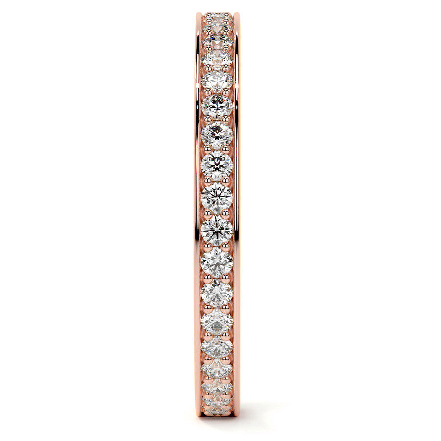 Round Brilliant Channel Bead Setting Moissanite Eternity Ring 0.5ct - 0.6ct