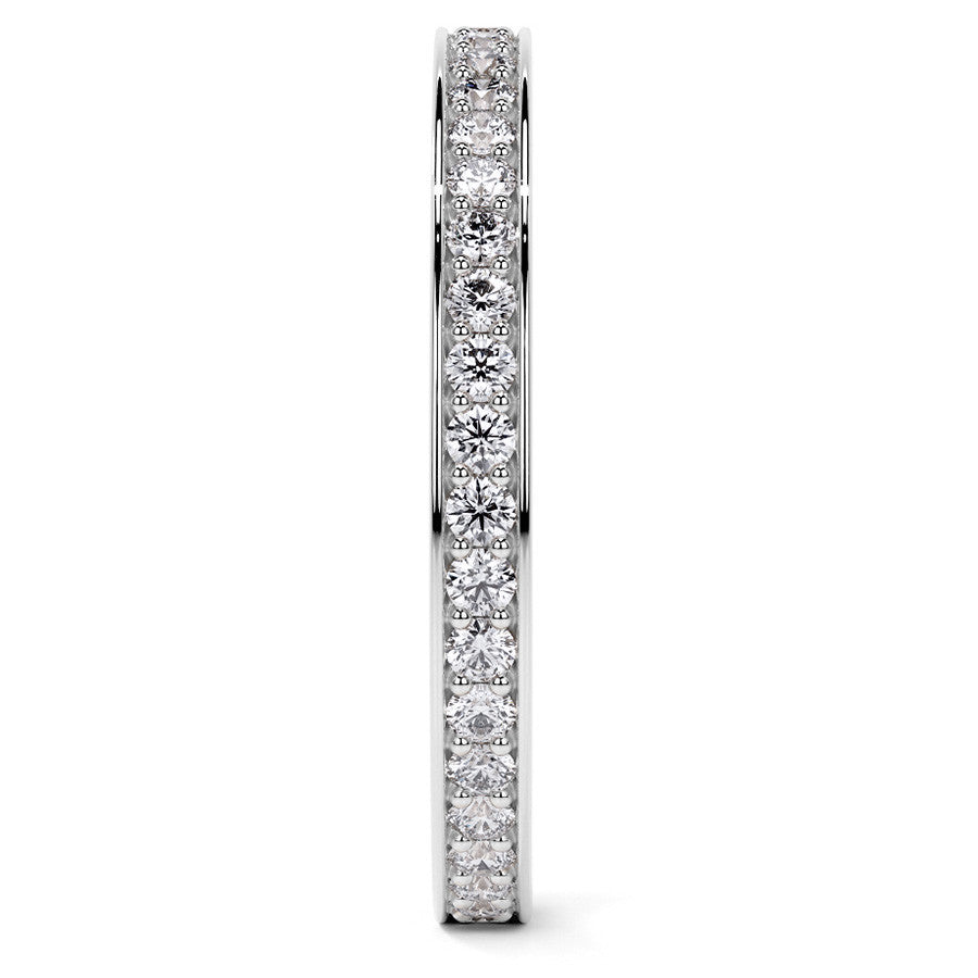 Round Brilliant Channel Bead Setting Moissanite Eternity Ring 0.5ct - 0.6ct