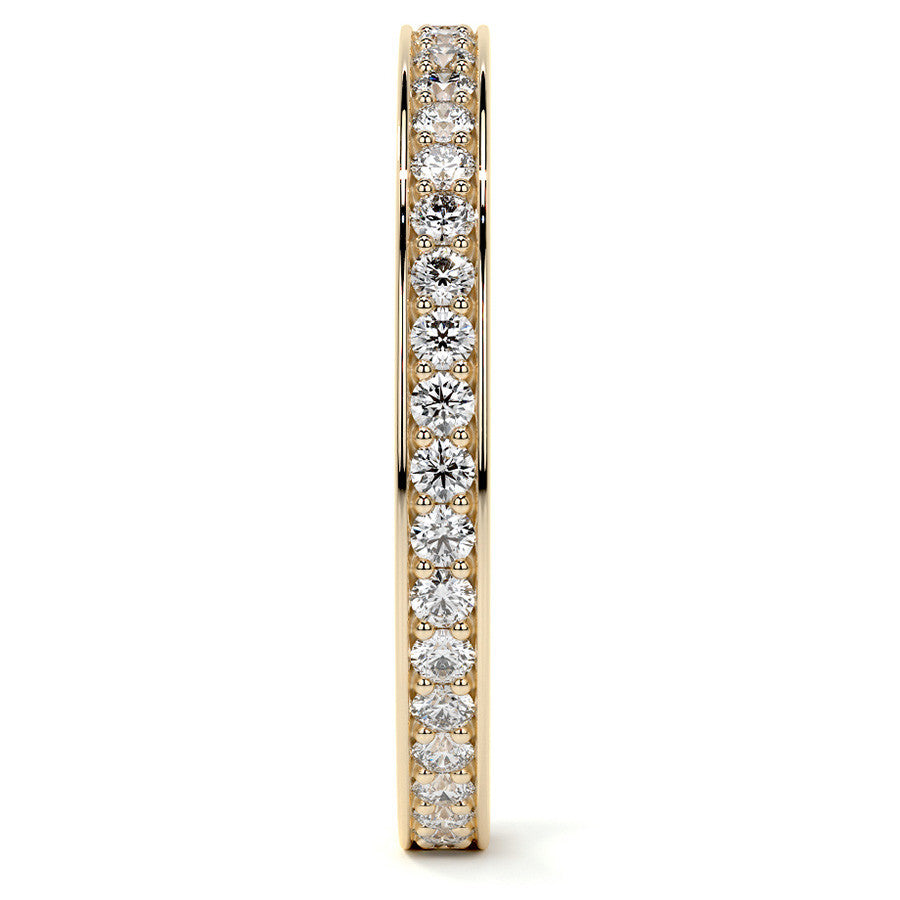 Round Brilliant Channel Bead Setting Moissanite Eternity Ring 0.5ct - 0.6ct