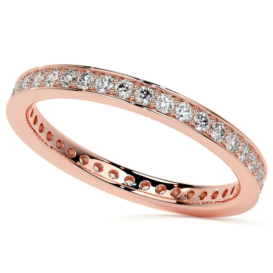 Round Brilliant Channel Bead Setting Moissanite Eternity Ring 0.5ct - 0.6ct
