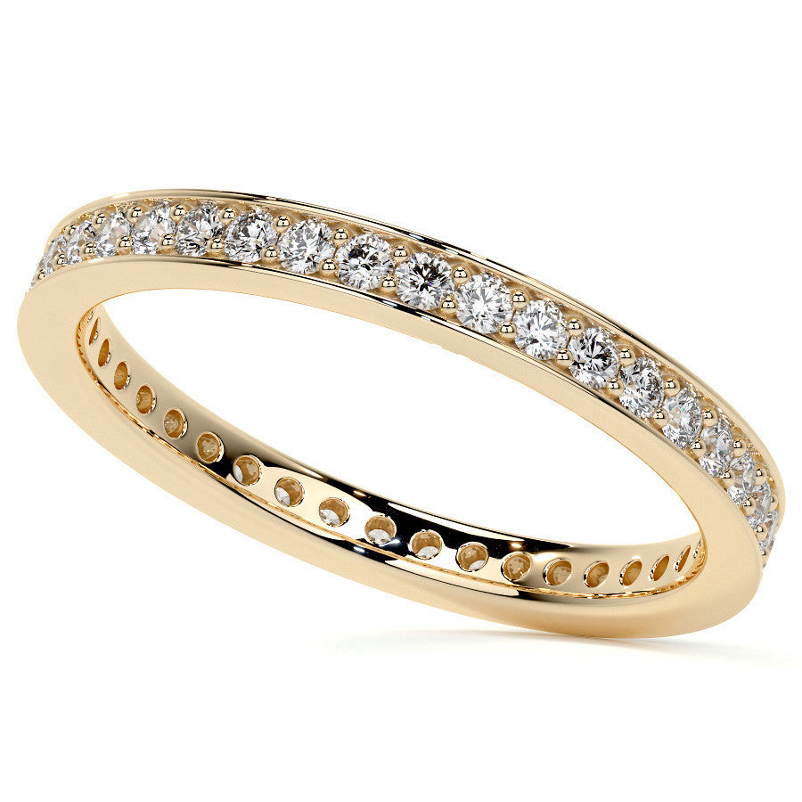 Round Brilliant Channel Bead Setting Moissanite Eternity Ring 0.5ct - 0.6ct