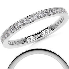 Round Brilliant Channel Bead Setting Moissanite Eternity Ring 0.5ct - 0.6ct
