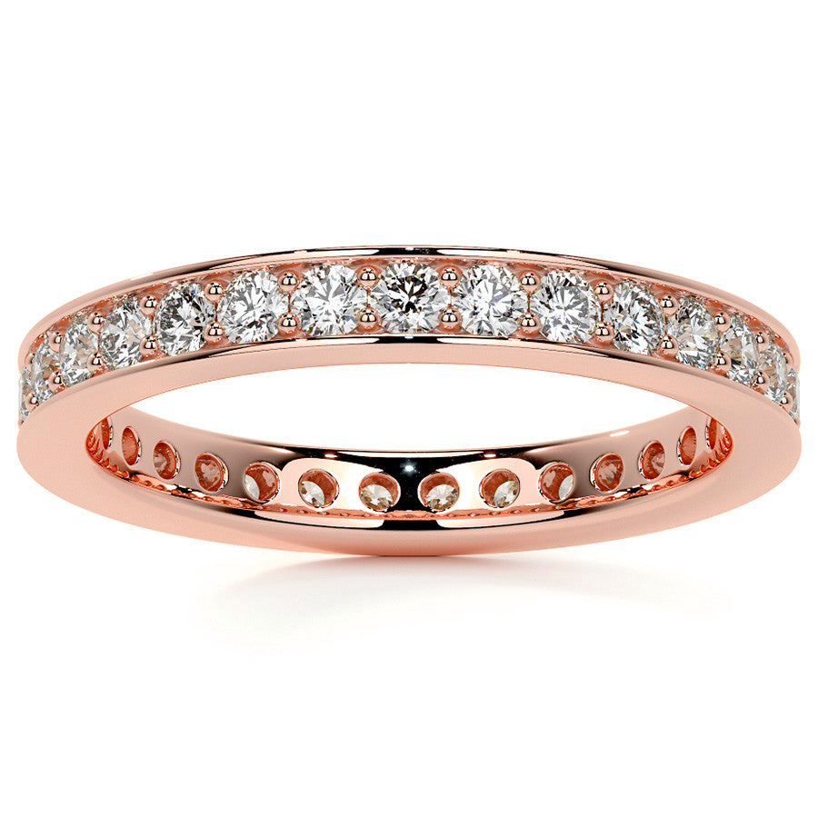 Round Brilliant Channel Bead Setting Moissanite Eternity Ring 0.7ct - 0.9ct