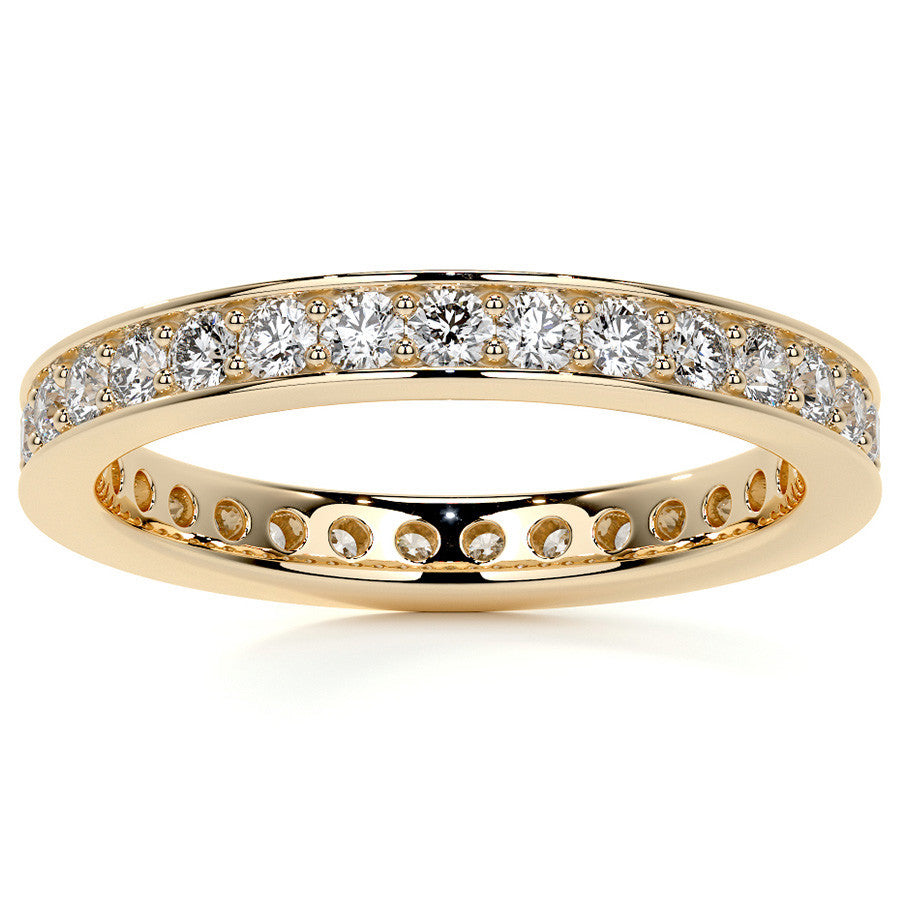 Round Brilliant Channel Bead Setting Moissanite Eternity Ring 0.7ct - 0.9ct