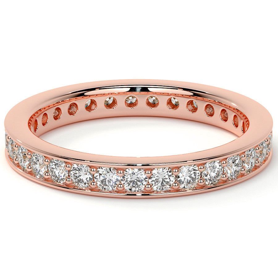 Round Brilliant Channel Bead Setting Moissanite Eternity Ring 0.7ct - 0.9ct