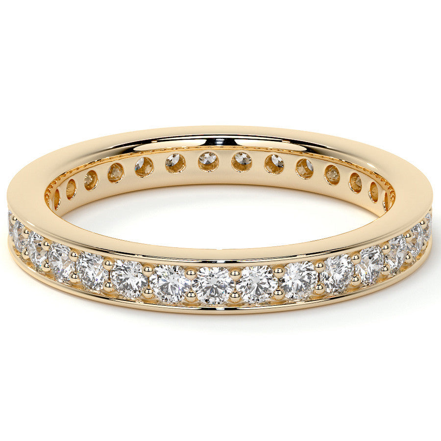 Round Brilliant Channel Bead Setting Moissanite Eternity Ring 0.7ct - 0.9ct