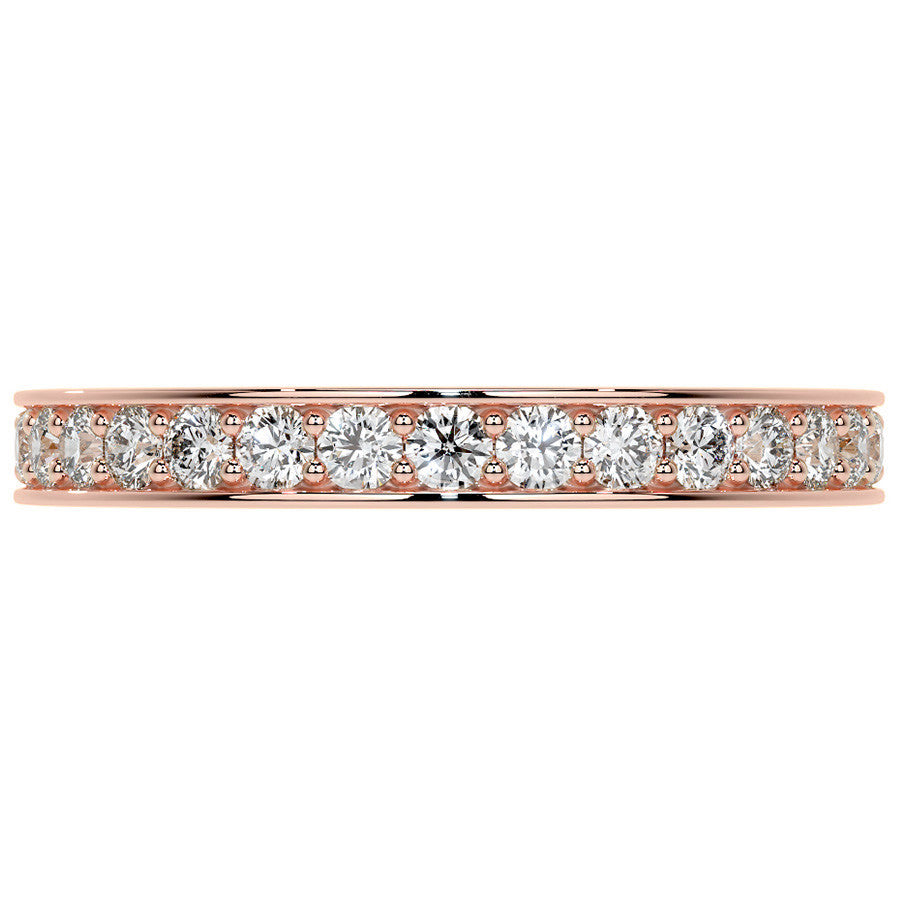 Round Brilliant Channel Bead Setting Moissanite Eternity Ring 0.7ct - 0.9ct
