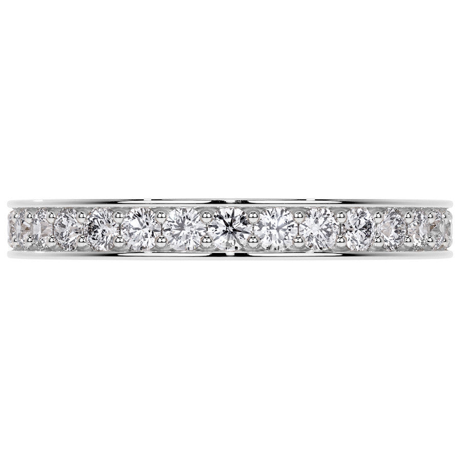 Round Brilliant Channel Bead Setting Moissanite Eternity Ring 0.7ct - 0.9ct