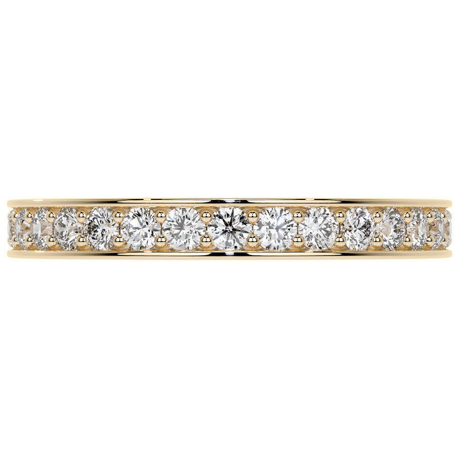 Round Brilliant Channel Bead Setting Moissanite Eternity Ring 0.7ct - 0.9ct