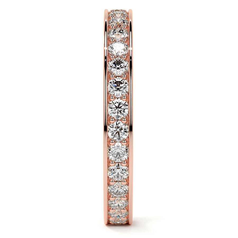 Round Brilliant Channel Bead Setting Moissanite Eternity Ring 0.7ct - 0.9ct