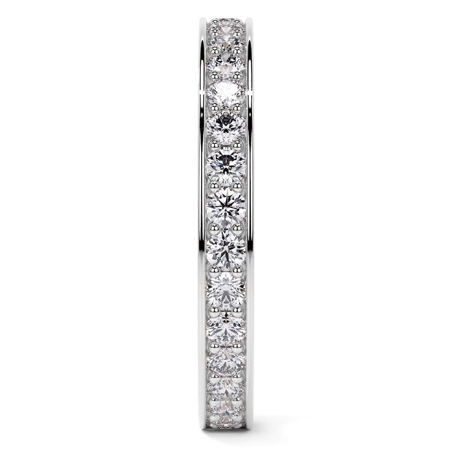 Round Brilliant Channel Bead Setting Moissanite Eternity Ring 0.7ct - 0.9ct