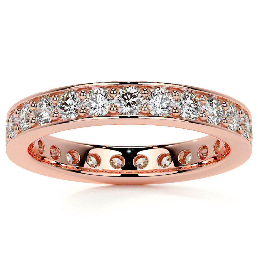Round Brilliant Channel Bead Setting Moissanite Eternity Ring 1.2ct - 1.4ct