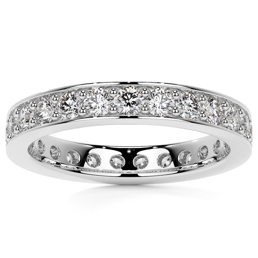 Round Brilliant Channel Bead Setting Moissanite Eternity Ring 1.2ct - 1.4ct