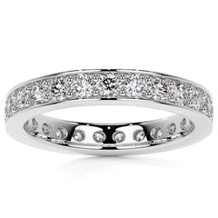 Round Brilliant Channel Bead Setting Moissanite Eternity Ring 1.2ct - 1.4ct