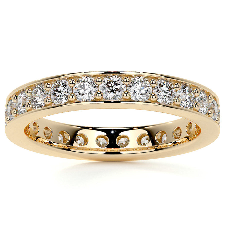 Round Brilliant Channel Bead Setting Moissanite Eternity Ring 1.2ct - 1.4ct