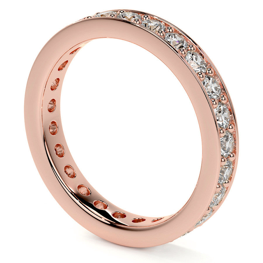 Round Brilliant Channel Bead Setting Moissanite Eternity Ring 1.2ct - 1.4ct