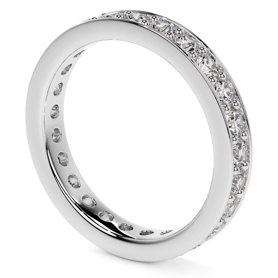 Round Brilliant Channel Bead Setting Moissanite Eternity Ring 1.2ct - 1.4ct