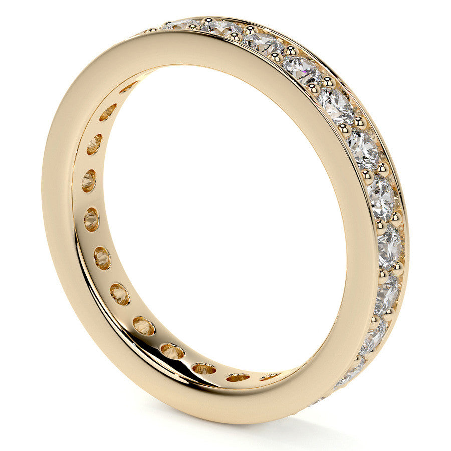 Round Brilliant Channel Bead Setting Moissanite Eternity Ring 1.2ct - 1.4ct