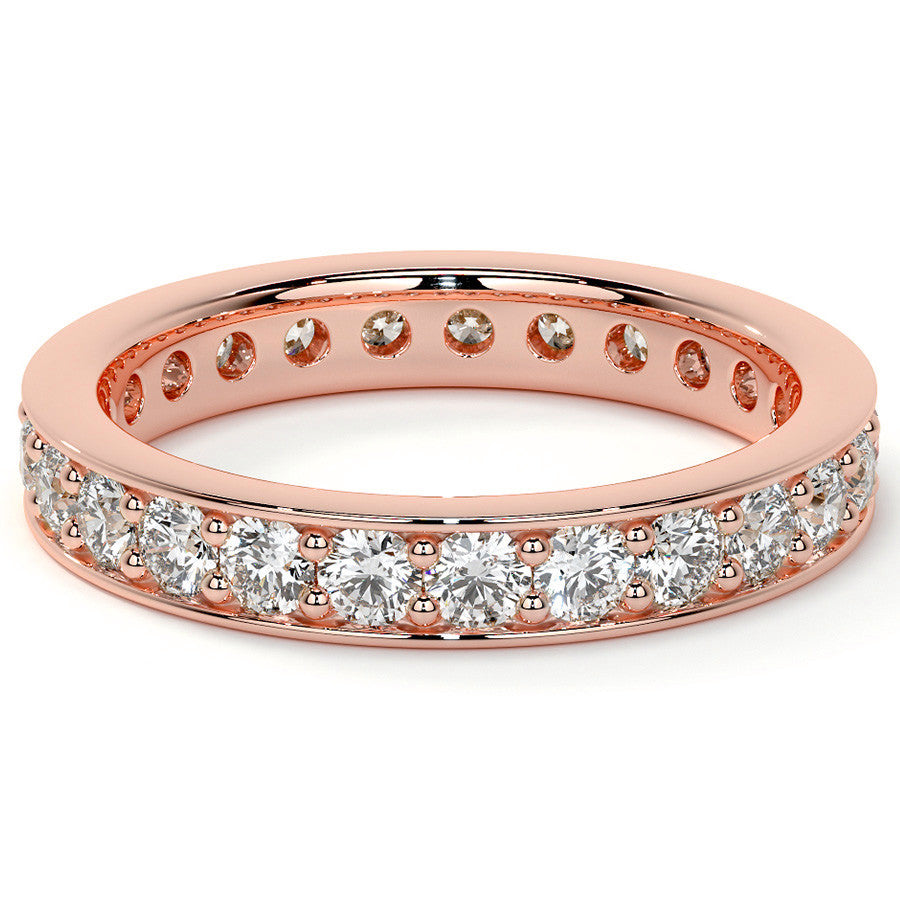 Round Brilliant Channel Bead Setting Moissanite Eternity Ring 1.2ct - 1.4ct