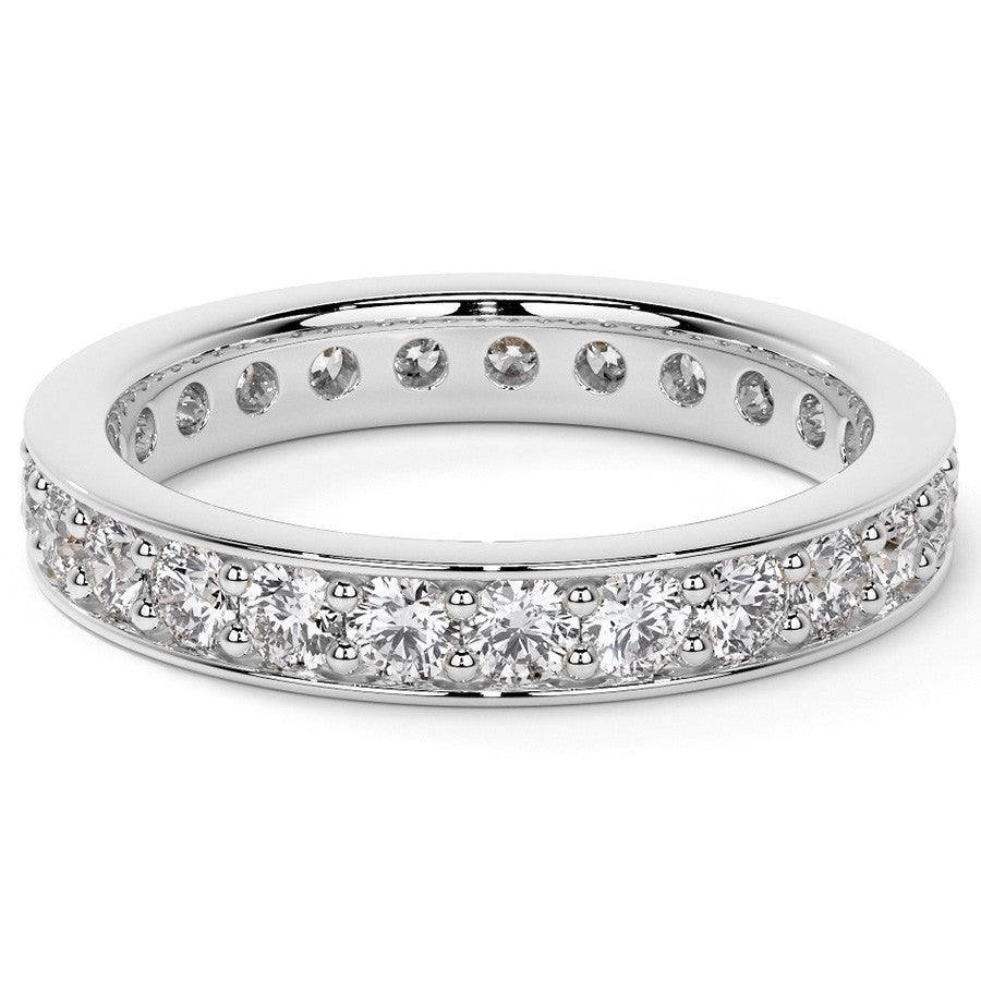 Round Brilliant Channel Bead Setting Moissanite Eternity Ring 1.2ct - 1.4ct