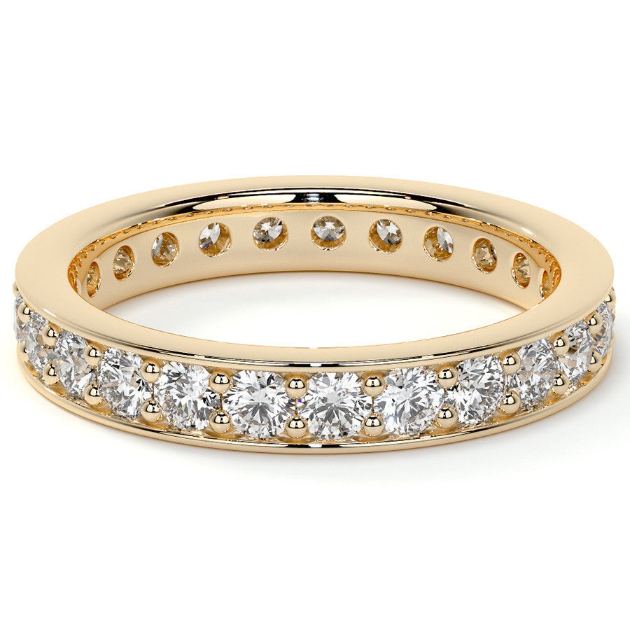 Round Brilliant Channel Bead Setting Moissanite Eternity Ring 1.2ct - 1.4ct