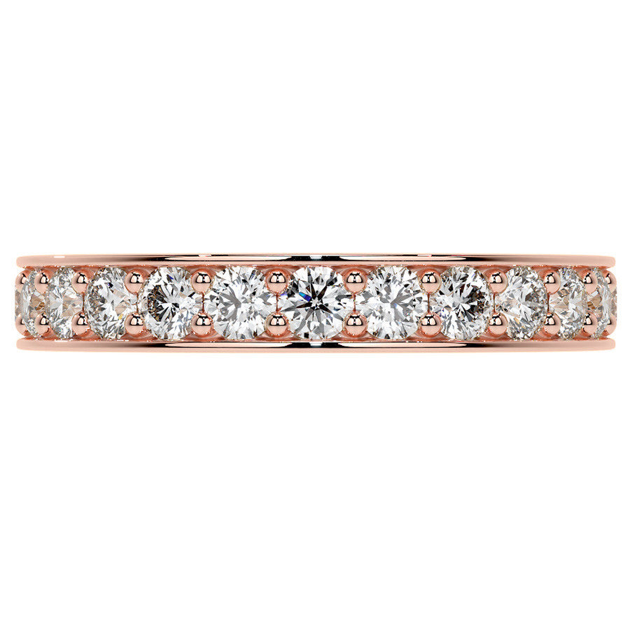 Round Brilliant Channel Bead Setting Moissanite Eternity Ring 1.2ct - 1.4ct