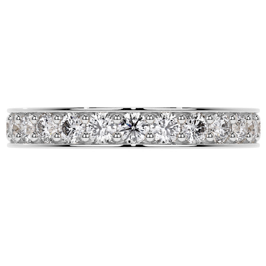 Round Brilliant Channel Bead Setting Moissanite Eternity Ring 1.2ct - 1.4ct