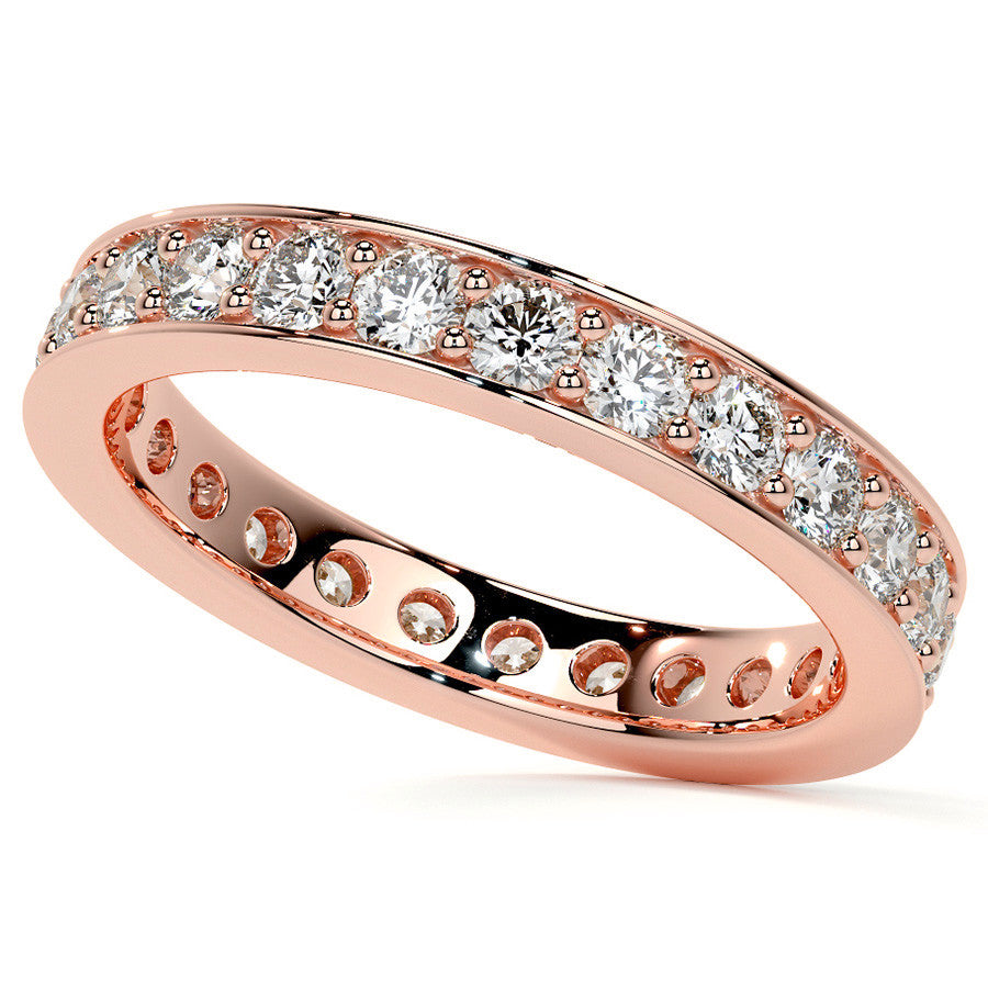 Round Brilliant Channel Bead Setting Moissanite Eternity Ring 1.2ct - 1.4ct