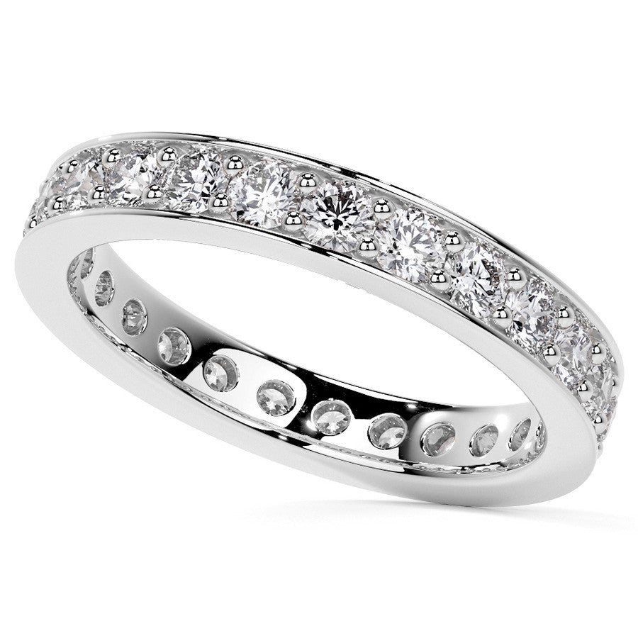 Round Brilliant Channel Bead Setting Moissanite Eternity Ring 1.2ct - 1.4ct