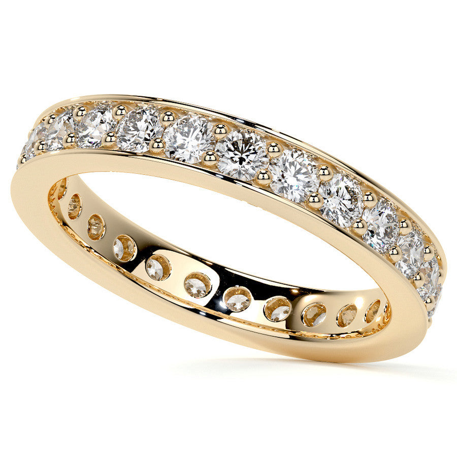 Round Brilliant Channel Bead Setting Moissanite Eternity Ring 1.2ct - 1.4ct