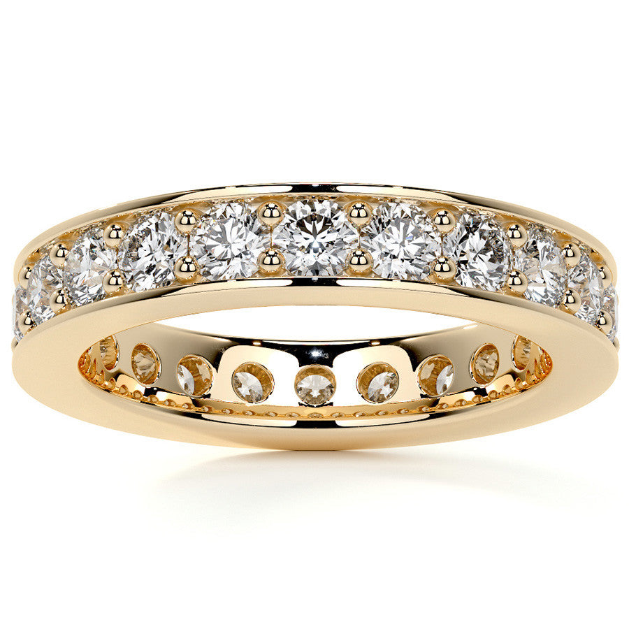 Round Brilliant Channel Bead Setting Moissanite Eternity Ring 1.8ct - 2.1ct