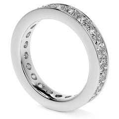Round Brilliant Channel Bead Setting Moissanite Eternity Ring 1.8ct - 2.1ct