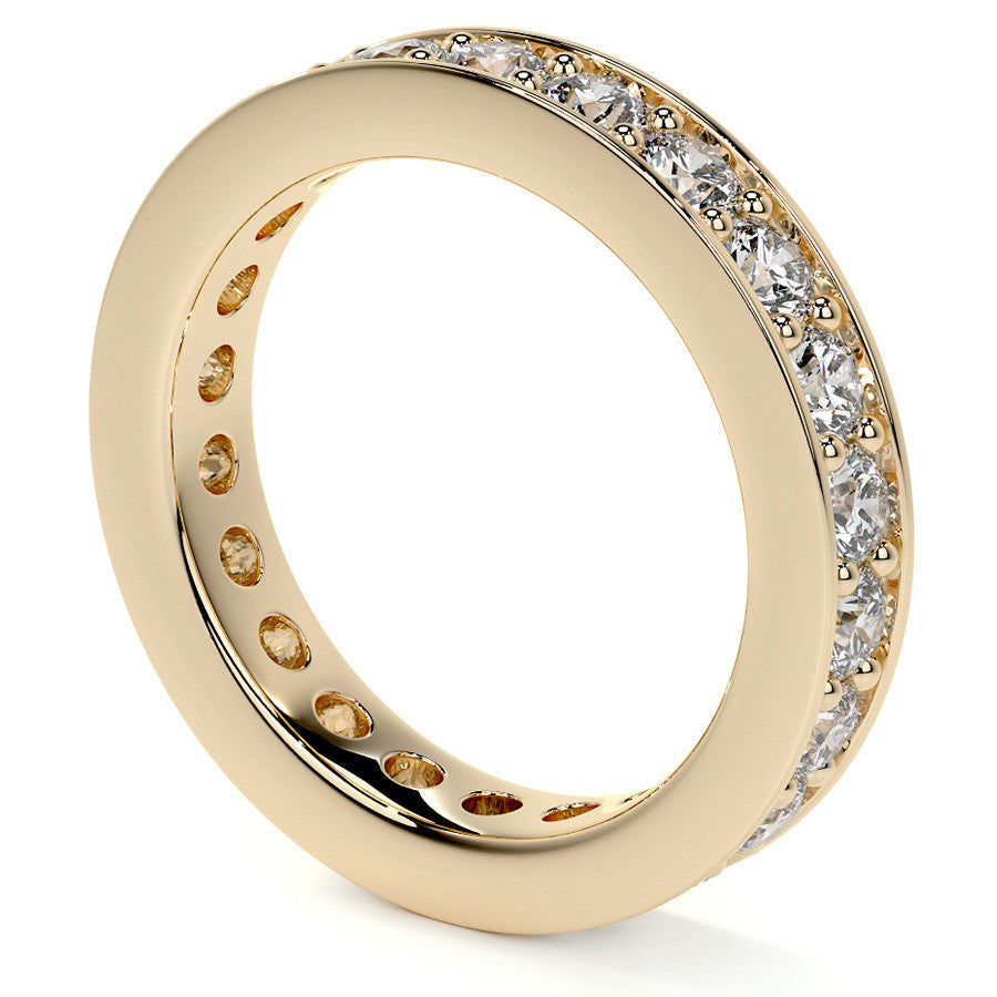 Round Brilliant Channel Bead Setting Moissanite Eternity Ring 1.8ct - 2.1ct