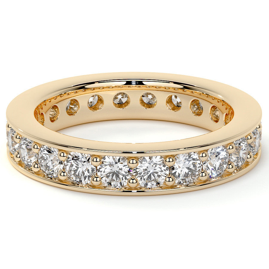 Round Brilliant Channel Bead Setting Moissanite Eternity Ring 1.8ct - 2.1ct