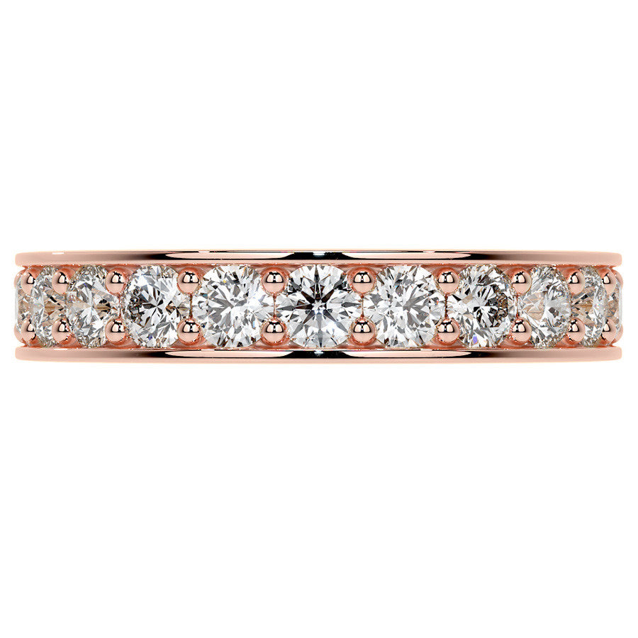 Round Brilliant Channel Bead Setting Moissanite Eternity Ring 1.8ct - 2.1ct