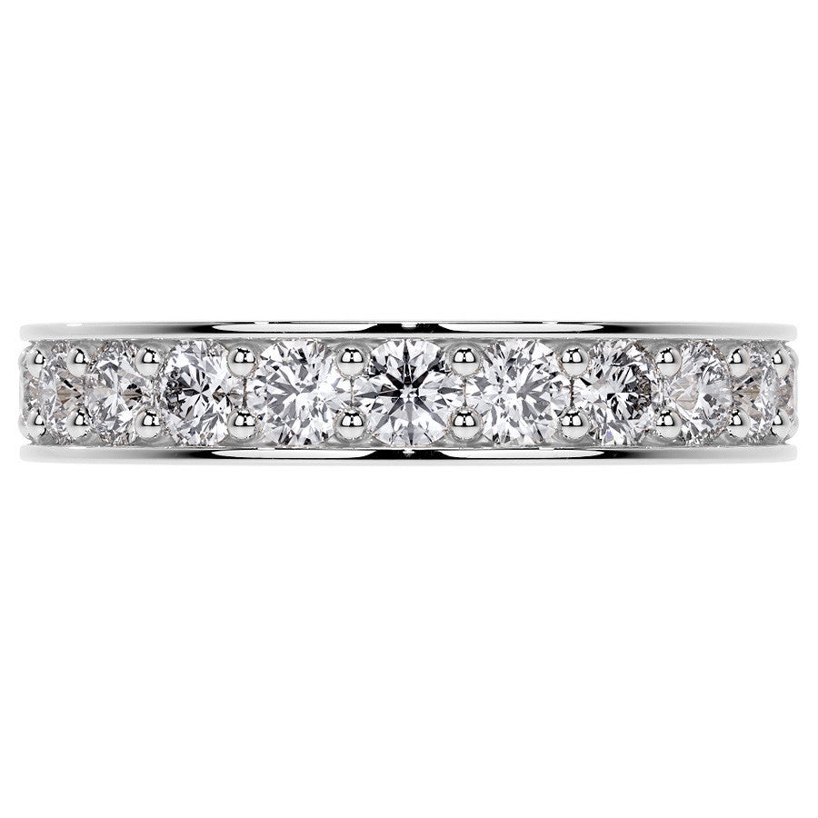 Round Brilliant Channel Bead Setting Moissanite Eternity Ring 1.8ct - 2.1ct
