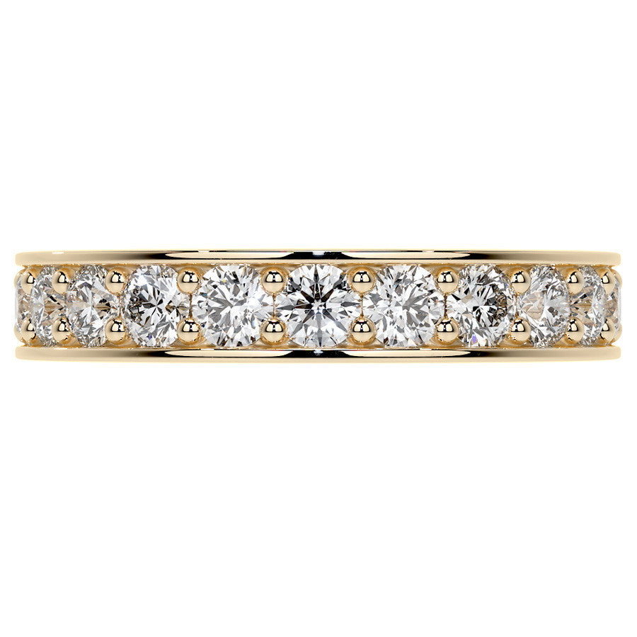 Round Brilliant Channel Bead Setting Moissanite Eternity Ring 1.8ct - 2.1ct